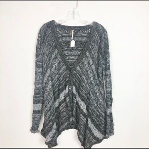 Free people oversized button up cardigan grey M